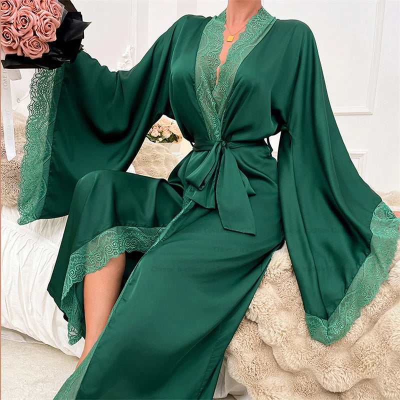 Essenza Robe Cetim Serena — acetinado, rendado, elegante ✨ 50% de DESCONTO + FRETE GRÁTIS!