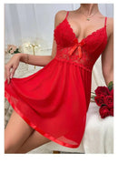 Essenza Babydoll Laço Rubi — renda contrastante e laço central ✨ 50% de DESCONTO + FRETE GRÁTIS!