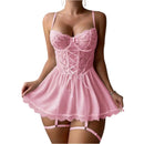 Essenza Babydoll Laço de Seda — renda bordada com mini saia & tanga ✨ 50% de DESCONTO + FRETE GRÁTIS!