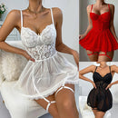 Essenza Babydoll Laço de Seda — renda bordada com mini saia & tanga ✨ 50% de DESCONTO + FRETE GRÁTIS!