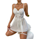 Essenza Babydoll Laço de Seda — renda bordada com mini saia & tanga ✨ 50% de DESCONTO + FRETE GRÁTIS!