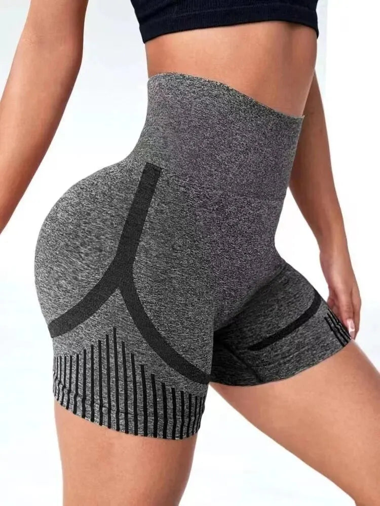 Shorts Fitness Feminino de Cintura Alta para Yoga e Treino