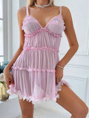 Essenza Babydoll Rosé em Camadas — babados e volume ✨ 50% de DESCONTO + FRETE GRÁTIS!