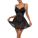 Essenza Babydoll Laço de Seda — renda bordada com mini saia & tanga ✨ 50% de DESCONTO + FRETE GRÁTIS!