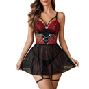 Essenza Babydoll Noite Rubi — renda & tule com tanga ✨ 50% de DESCONTO + FRETE GRÁTIS!