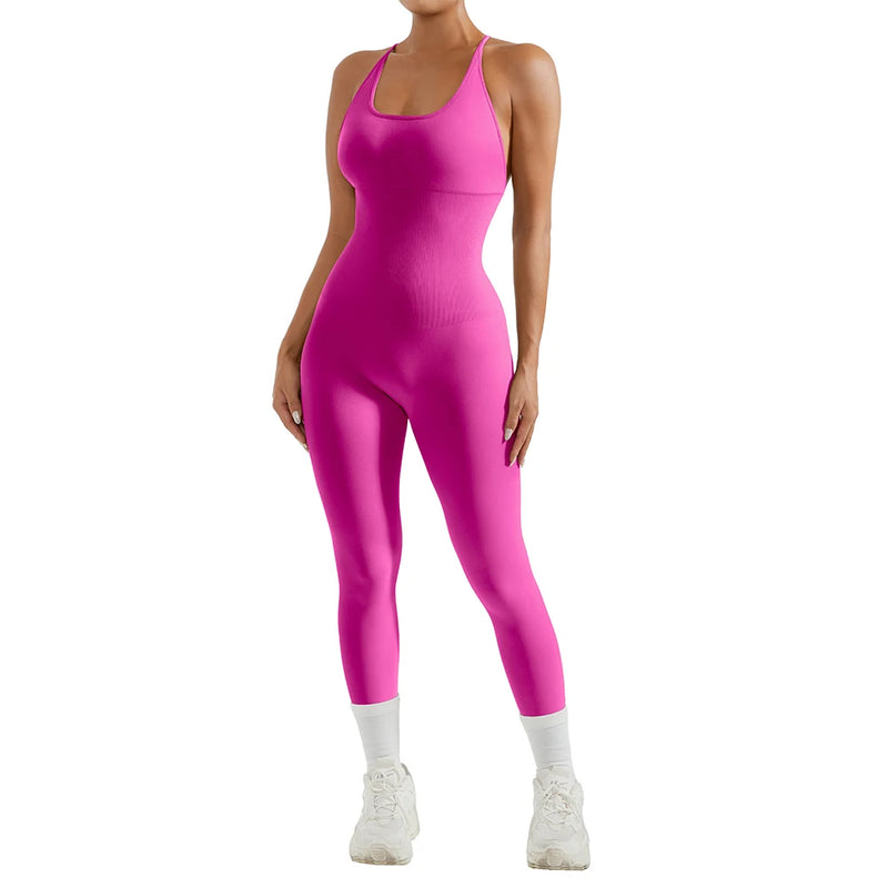 Macacão Bodycon Fitness Feminino Sem Mangas