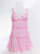 Essenza Babydoll Rosé em Camadas — babados e volume ✨ 50% de DESCONTO + FRETE GRÁTIS!