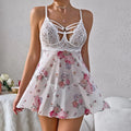 Essenza Babydoll Jardim Rosé — renda floral e recortes ✨ 50% de DESCONTO + FRETE GRÁTIS!