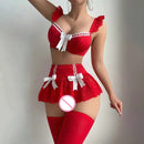 Essenza Fantasia Laços Rubi — renda com mini saia ✨ 50% de DESCONTO + FRETE GRÁTIS!