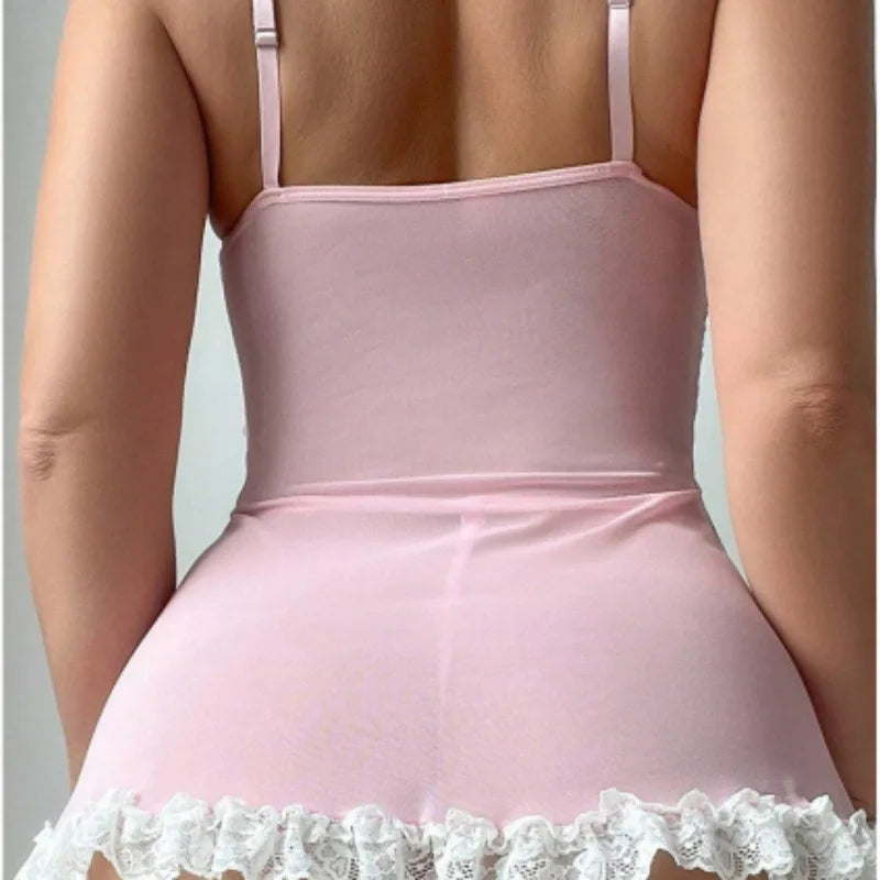 Essenza Camisola Coquette Rosé — 3 peças, rendada, delicada ✨ 50% de DESCONTO + FRETE GRÁTIS!