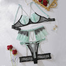 Luxo Secreto Premier — Conjunto de Renda com Strappy e Correntes