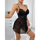 Essenza Babydoll Laço de Seda — renda bordada com mini saia & tanga ✨ 50% de DESCONTO + FRETE GRÁTIS!