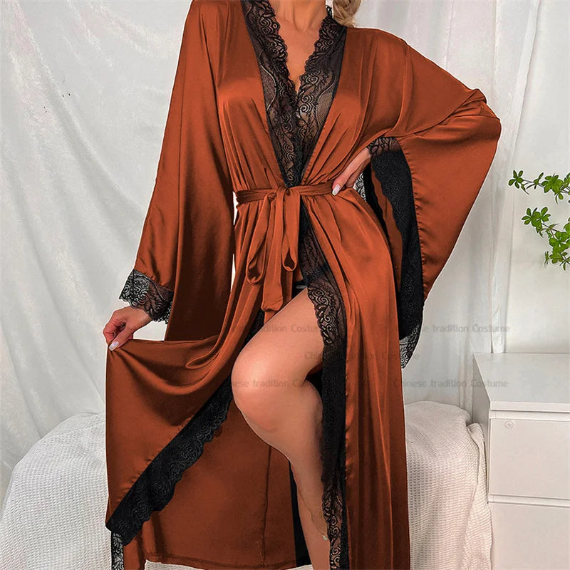 Essenza Robe Cetim Serena — acetinado, rendado, elegante ✨ 50% de DESCONTO + FRETE GRÁTIS!