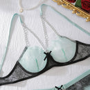 Luxo Secreto Premier — Conjunto de Renda com Strappy e Correntes