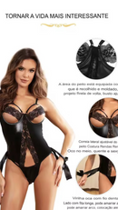 Instinto Noturno – Body Sensual com Renda e Amarração Lateral