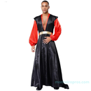 Essenza Fantasia Vilão Oriental — Túnica Longa de Cetim Masculina (Faixa Dourada) ✨ 50% de DESCONTO + FRETE GRÁTIS!