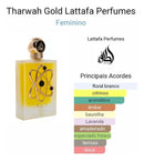 Perfume Feminino Árabe Tharwah Gold 100ml - Lattafa Pride - Eau